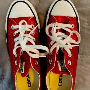 Red Glitter Converse All Stars